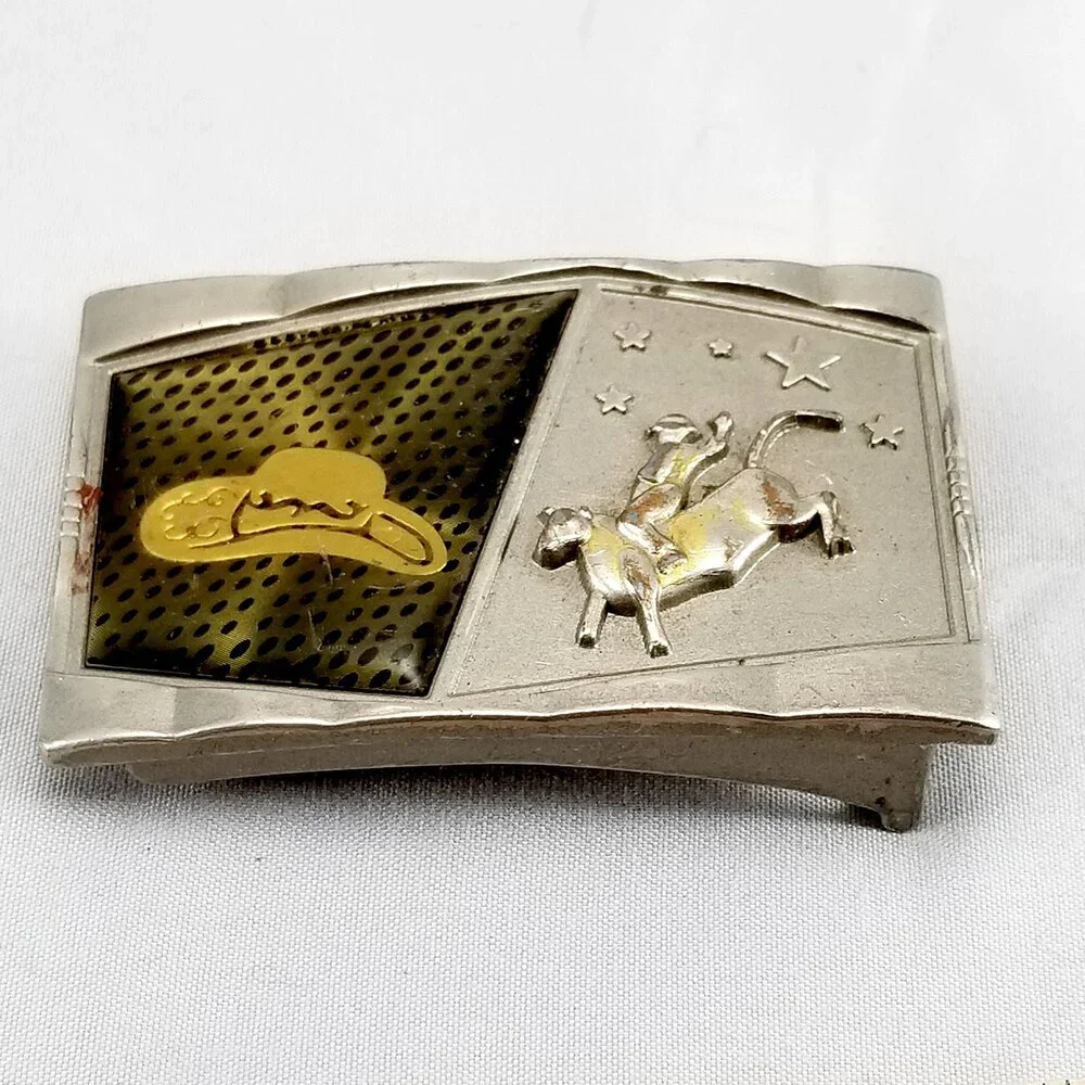 Belt‎ Buckle Cowboy 3D Hat Riding Rodeo Western Bucking Bull Southwest